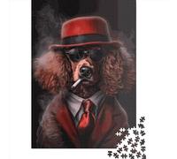 Puzzle de 1000 pièces pour Adultes - Puzzle carré Caniche Rouge - Décoration intérieure - Idée Cadeau - 38 x 26 cm / 1000 pièces