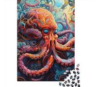 Puzzle de 1000 pièces pour Adultes - Puzzle carré en Bois en Forme de Pieuvre - Jeu éducatif et Amusant - 1000 pièces (75 x 50 cm)