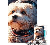 Puzzle de 1000 pièces pour Adultes Puzzle Chiot de l'espace rêve en Grand Puzzle pour Adolescents Jeu Familial Course de Vitesse Interaction Parent-Enfant (Taille 50x75cm)