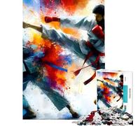 Puzzle de 1000 pièces pour Adultes Puzzle d'art Martial sur Le thème du karaté Jeu Manuel Amusant et Humoristique idéal comme Cadeau (Dimensions 38x52cm)