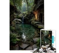 Puzzle de 1000 pièces pour Adultes Puzzle de Cascade cachée Jeu Amusant d'analyse et de logique Niveau de difficulté 38x26cm