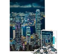 Puzzle de 1000 pièces pour Adultes Puzzle de Hong Kong Jouet Anti-Stress idéal comme Cadeau (Taille 50x75cm)