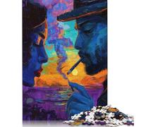 Puzzle de 1000 Pièces pour Adultes, Puzzle en Bois Coucher de Soleil et Fumée, Idéal pour Familles, Défi Mental, 1000 Pièces (75x50cm)