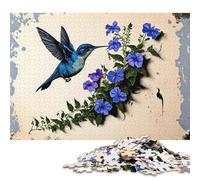 Puzzle de 1000 pièces pour Adultes - Puzzle en Bois représentant Un Colibri nourrissant Les Oiseaux - Décoration intérieure - Cadeau de Noël - 1000 pièces (75 x 50 cm)