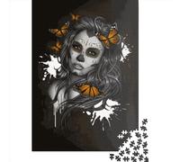 Puzzle de 1000 pièces pour Adultes, Puzzle en Bois représentant Une tête de Mort Mexicaine, Jouet éducatif Anti-Stress, 1000 pièces (75 x 50 cm).