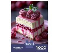Puzzle de 1000 pièces pour adultes Puzzle en tranche de gâteau au fromage framboise pour adultes Jeux de relaxation Analyse et cadeaux logiques pour amis et famille 38 x 26 cm/1000 pièces