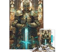 Puzzle de 1000 pièces pour Adultes Puzzle en vitrail représentant Une épée sacrée Puzzle pour Adolescents Jeux en Famille Une œuvre d'art activités Amusantes à la Maison (Taille 38x52cm)