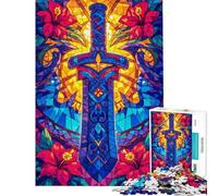 Puzzle de 1000 pièces pour Adultes Puzzle Floral Épée de lumière Jeu de réflexion Stimulant Cadeau (38x26cm)