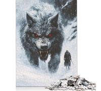 Puzzle de 1000 pièces pour adultes - Puzzle géant de rencontre de loup - Puzzle en bois - Jouet éducatif pour soulager le stress - 1000 pièces (75 x 50 cm)