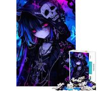 Puzzle de 1000 pièces pour Adultes Puzzle Gothique avec Une Fille démoniaque Puzzle pour Adolescents Jeux de Famille Cadeau d'anniversaire activités Amusantes à la Maison (Taille 38x26cm)