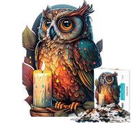 Puzzle de 1000 pièces pour Adultes Puzzle Hibou Art Lumineux Sagesse Aide à l'exercice cérébral Découpe de précision Jeu Impossible Convient aux 14 Ans et Plus (50x75cm)