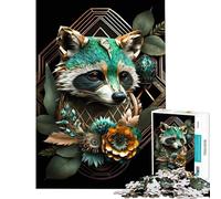 Puzzle de 1000 pièces pour Adultes Puzzle Incroyable de Raton Laveur pour Adolescents Découpe de précision Entraîne Le Cerveau et la dextérité Manuelle Jouet éducatif (Dimensions : 38x26cm)