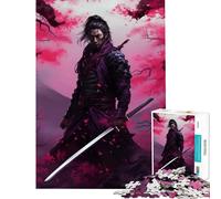 Puzzle de 1000 pièces pour Adultes Puzzle Japonais de samouraïs et de cerisiers en Fleurs Jeu Pratique et intellectuel Cadeau d'anniversaire (Taille 50x75cm)