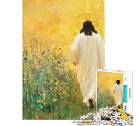 Puzzle de 1000 pièces pour Adultes Puzzle Klimt Jésus Marchant dans Un Champ Puzzle de 1000 pièces Jouet décoration Murale découpe de précision Offre idéale comme Cadeau (38x26cm)