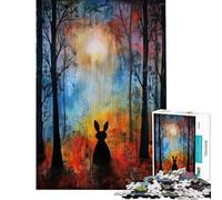 Puzzle de 1000 pièces pour Adultes Puzzle Lapin de la Forêt Enchantée Jeu Manuel Idéal pour se détendre à la Maison Cadeau Unique pour Un Anniversaire ou Noël (Dimensions 38x52cm)