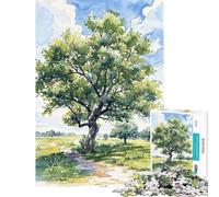 Puzzle de 1000 pièces pour Adultes Puzzle l'arbre Solitaire de l'été Jeu de réflexion pour Adolescents Une œuvre d'art Un Cadeau Stimulant (Taille 50x75cm)