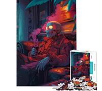 Puzzle de 1000 pièces pour Adultes Puzzle Lumineux Nocturne Jeu éducatif de 1000 pièces Défi Stimulant Jeu de réflexion Familial (38x52cm)