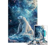 Puzzle de 1000 pièces pour Adultes Puzzle Nébuleuse Cosmique Ours Polaire Décoration Intérieure Cadeau pour Femmes Idéal pour Les Amis et la Famille (38x52cm)