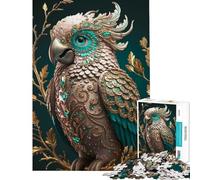 Puzzle de 1000 pièces pour Adultes Puzzle Perroquet orné de Bijoux Puzzles pour Adolescents Jeux en Famille Une œuvre d'art activités Amusantes à la Maison (Taille 50x75cm)