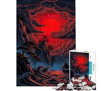 Puzzle de 1000 pièces pour Adultes Puzzle Pixel Art Mer déchaînée avec Bateau Jeux de détente pour Adultes Activités ludiques d'analyse et de logique à Faire à la Maison (Dimensions 38x52cm)