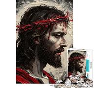 Puzzle de 1000 pièces pour Adultes Puzzle représentant Le Portrait de Jésus-Christ Jeu de réflexion et d'assemblage Stimulant Cadeau (Dimensions 38x26cm)