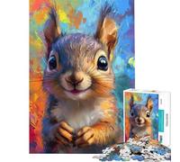 Puzzle de 1000 pièces pour Adultes Puzzle représentant Un écureuil Souriant Jeu de Peinture pour Adultes Jeux relaxants Décoration Parfaite Interaction Parent-Enfant (Dimensions 38x52cm)