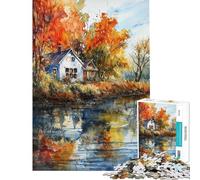 Puzzle de 1000 pièces pour Adultes Puzzle Rustique d'automne Jeu Manuel Anti-Stress pour Noël ou Un Anniversaire (Dimensions 38x26cm)