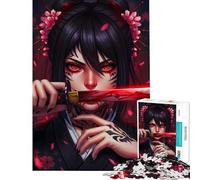 Puzzle de 1000 pièces pour Adultes Puzzle Shinobi Anime Geisha Puzzle de 1000 pièces décoration intérieure Jouet Cadeau pour Femmes Cadeaux pour Amis et Famille (38x26cm)