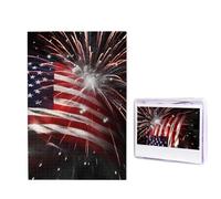 Puzzle de 1000 pièces pour adultes - Puzzle stimulant pour nuits de jeu - Casse-tête en bois personnalisé pour la famille, drapeau américain, feux d'artifice, taille finie : 74,9 x 50 cm