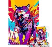 Puzzle de 1000 pièces pour Adultes Puzzle vectoriel de Loup pour Adultes Jeu de réflexion Assemblage de Motifs Jeu Stimulant Cadeau (Taille 38x52cm)