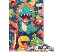 Puzzle de 1000 pièces pour adultes, puzzles d'animaux dinosaures mignons pour adultes, puzzles en bois, jouets éducatifs pour soulager le stress, puzzle 1000 pièces (75 x 50 cm)