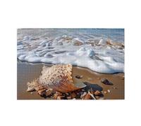 Puzzle de 1000 pièces pour adultes - Puzzles stimulants pour nuits de jeu, mer et coquillages - Puzzle en bois personnalisé pour photo de famille, taille finie : 75 x 50 cm