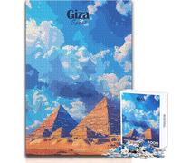 Puzzle de 1000 pièces pour Adultes - Pyramides de Gizeh, Égypte - Jeu éducatif - Cadeau d'anniversaire - Idéal pour Un Père Noël Secret - Dimensions 38x26cm