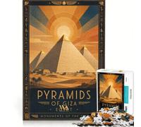Puzzle de 1000 pièces pour Adultes Pyramides de Gizeh Voyage, Jeu de Construction, Interaction Parent-Enfant, Renforcer l'amour Entre Les Couples 38x52cm