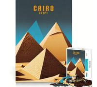 Puzzle de 1000 pièces pour Adultes Pyramides du Caire,Égypte Jeu de logique et d'assemblage précis Cadeau d'anniversaire Gratuit (38x26cm)