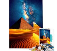 Puzzle de 1000 pièces pour Adultes Pyramides Nuit Cosmique Jeu de réflexion pour Adolescents Une œuvre d'art Un Jeu Stimulant Cadeau (Dimensions 50x75cm)