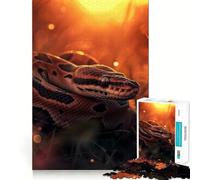 Puzzle de 1000 pièces pour Adultes Python Royal au Coucher du Soleil Ajustement Parfait Défi intellectuel Artistique Jeu de détente et de Divertissement Cadeau d'anniversaire pour l'esprit (50x75cm)