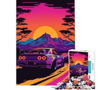 Puzzle de 1000 pièces pour Adultes R Skyline Synthwave Jeu Stimulant et Relaxant pour Femmes (38x52cm)