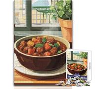 Puzzle de 1000 pièces pour Adultes - Ragoût de bœuf en cocotte - Jeu éducatif - Décoration intérieure - Cadeau d'anniversaire - Dimensions:38x26cm