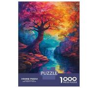 Puzzle De 1000 Pièces pour Adultes Rainbow Forest Waterfall Scene Puzzle Anti-Stress, Difficile, Cadeau Unique pour Un Anniversaire Ou Noël 52x38cm/1000pcs