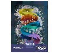 Puzzle De 1000 Pièces Pour Adultes Rainbow Swirl Cake Topper Puzzles Pour Adolescents, Passe-temps Idéal Pour Les Vacances À La Maison, Jeu Éducatif Et Stimulant À Compléter En Famille 70x50cm/1000pcs