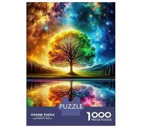 Puzzle De 1000 Pièces pour Adultes Rainbow Tree Cosmic Puzzle Anti-Stress, Difficile, Cadeau Unique pour Un Anniversaire Ou Noël 38x26cm/1000pcs