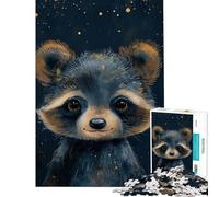 Puzzle de 1000 pièces pour Adultes Raton Laveur Mignon et fantaisiste Idéal pour Un Anniversaire ou Noël Jeu éducatif Difficile et Stimulant À partir de 14 Ans (38x26cm)