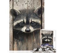 Puzzle de 1000 pièces pour Adultes Raton Laveur Qui Jette Un Coup d'œil Jeu de réflexion Difficile Décoration Murale Renforce l'amour Entre Les Couples (38x52cm)