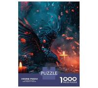 Puzzle De 1000 Pièces pour Adultes Raven in Candle Light Puzzle pour Adultes Jeu Familial Défi Difficile Cadeaux d'anniversaire Et Cadeaux Uniques 52x38cm/1000pcs