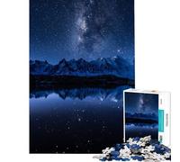 Puzzle de 1000 pièces pour Adultes Reflet de la Voie lactée sur Un lac de Montagne Stimule Le Cerveau l'analyse et la logique Jeu Manuel à partir de 14 Ans (38x52cm)