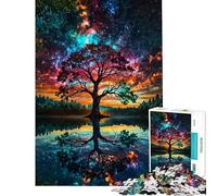 Puzzle de 1000 pièces pour Adultes Reflet d'un Arbre dans la Galaxie Jeu Manuel Amusant et Humoristique idéal comme Cadeau (Dimensions 75x50cm)