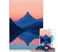 Puzzle de 1000 pièces pour Adultes Reflets de Montagne Art Minimaliste Pastel Découpe Parfaite Jeu de Concentration pour Un Moment de détente et de détente Cadeau ou de Loisir