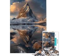 Puzzle de 1000 pièces pour Adultes Reflets des Sommets hivernaux Activités ludiques à la Maison Décoration Murale Jeux relaxants Convient aux Personnes de 14 Ans et Plus (50x75cm)