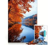 Puzzle de 1000 pièces pour Adultes Reflets sur Un lac en Automne Jeu de réflexion Amusant et précis pour se détendre et s'amuser Cadeau d'anniversaire (50x75cm)